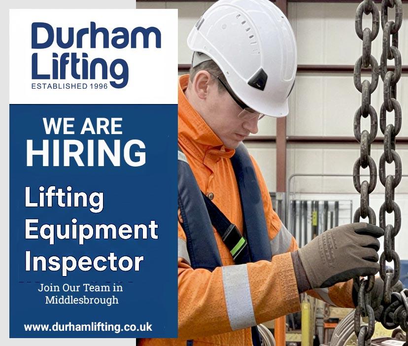 WE ARE HIRING lifting equipment inspector in Middlesbrough