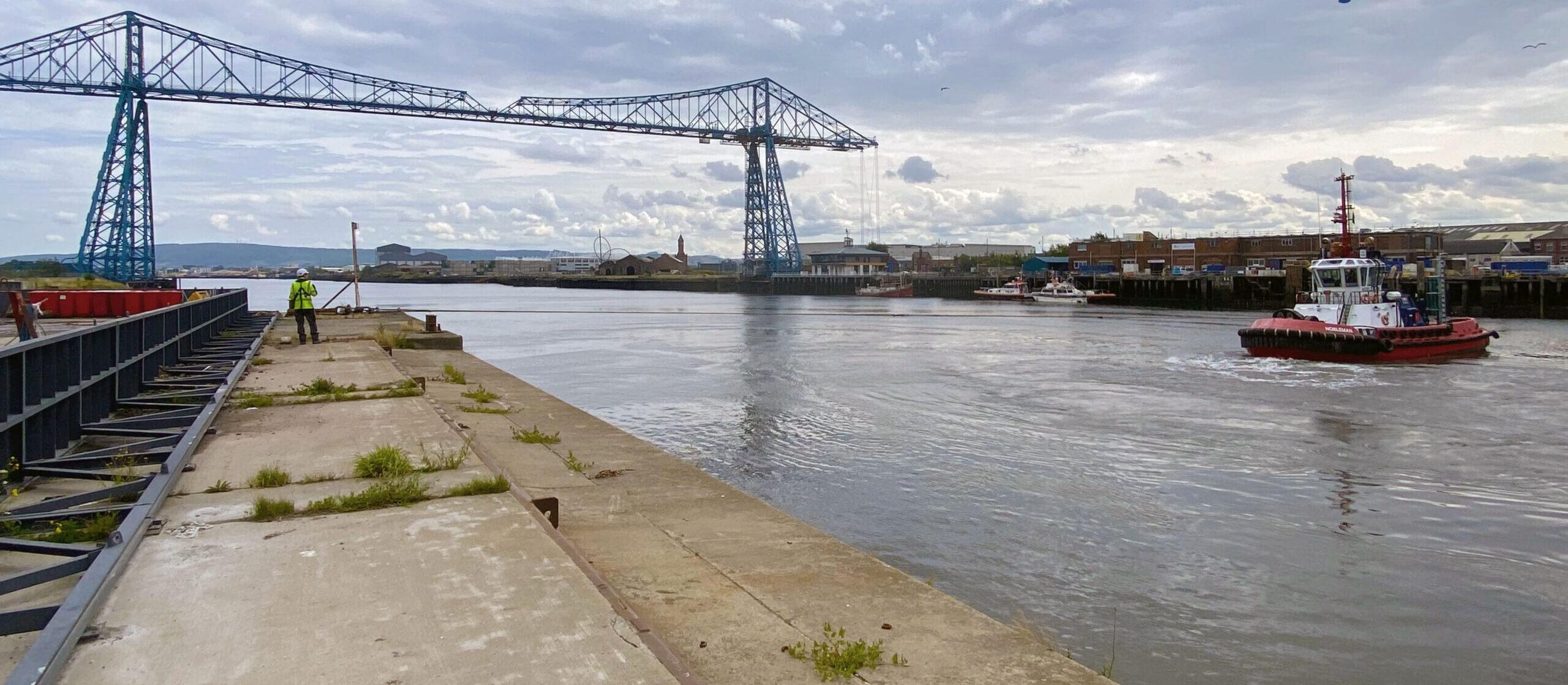 Marine harbour bollard testing by Durham Lifting