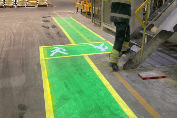 Projected pedestrian walkways