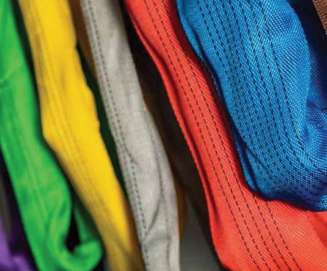 Close-up of polyester round lifting slings